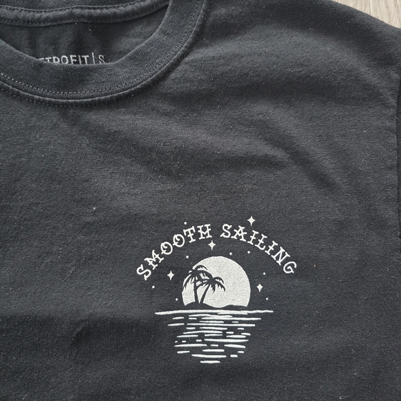 Retrofit | 'Smooth Sailing' black flash tattoo graphic print t-shirt | MENS S - Picture 6 of 9